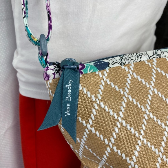 Vera Bradley Beach Straw Floral Crossbody Purse Penelope’s Garden Flower Bag - Picture 3 of 9